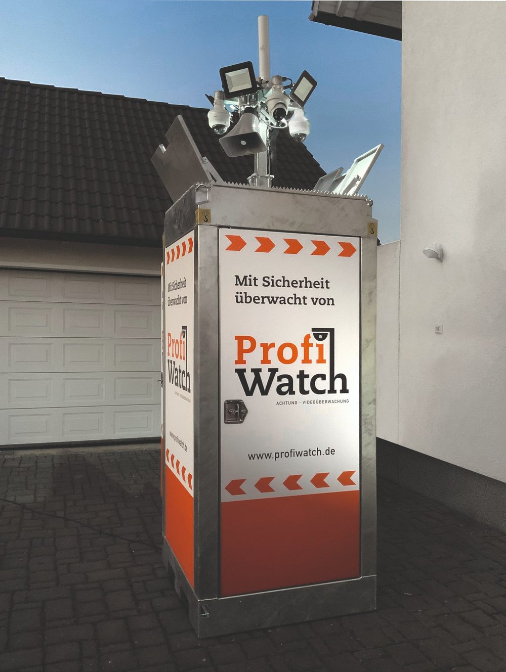 ProfiWatch Tower – Mobile Überwachungseinheit mit Kameras, Solarpanel und Licht